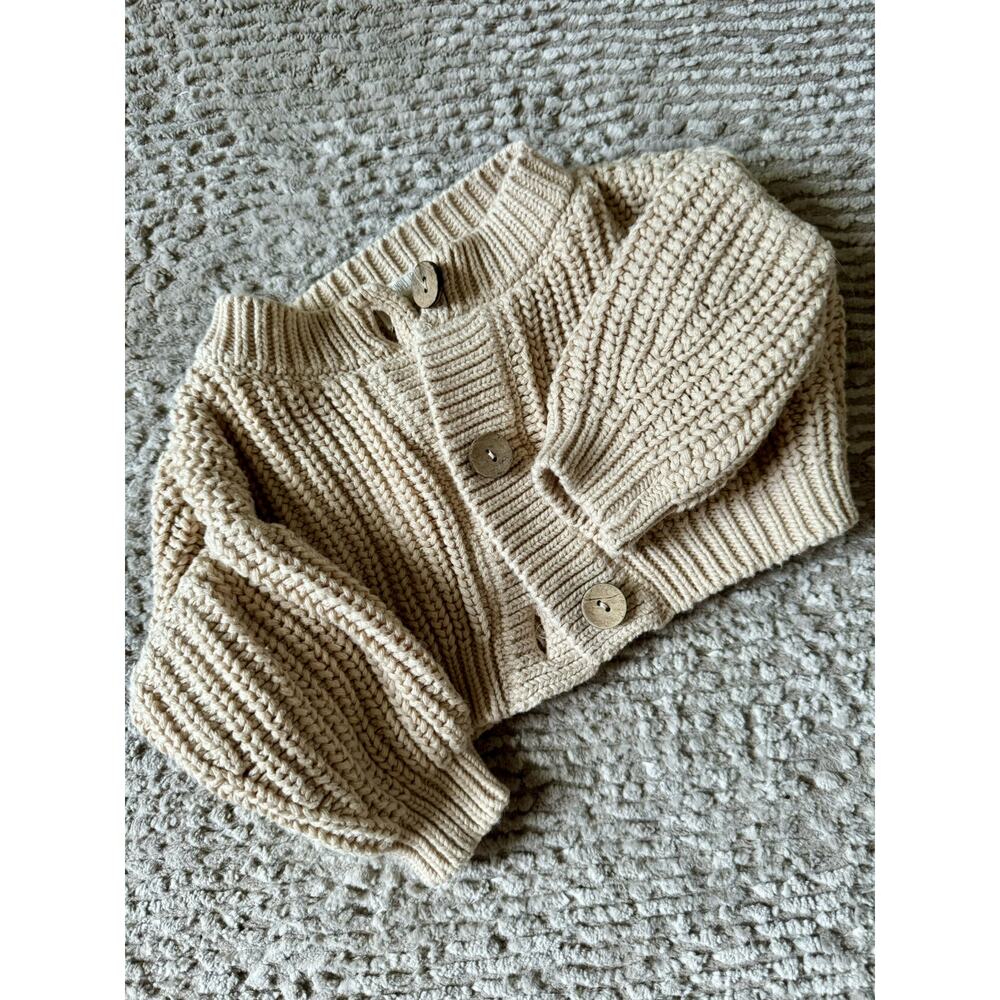 The Simple Folk Ivory Cardigan (0-3mo)